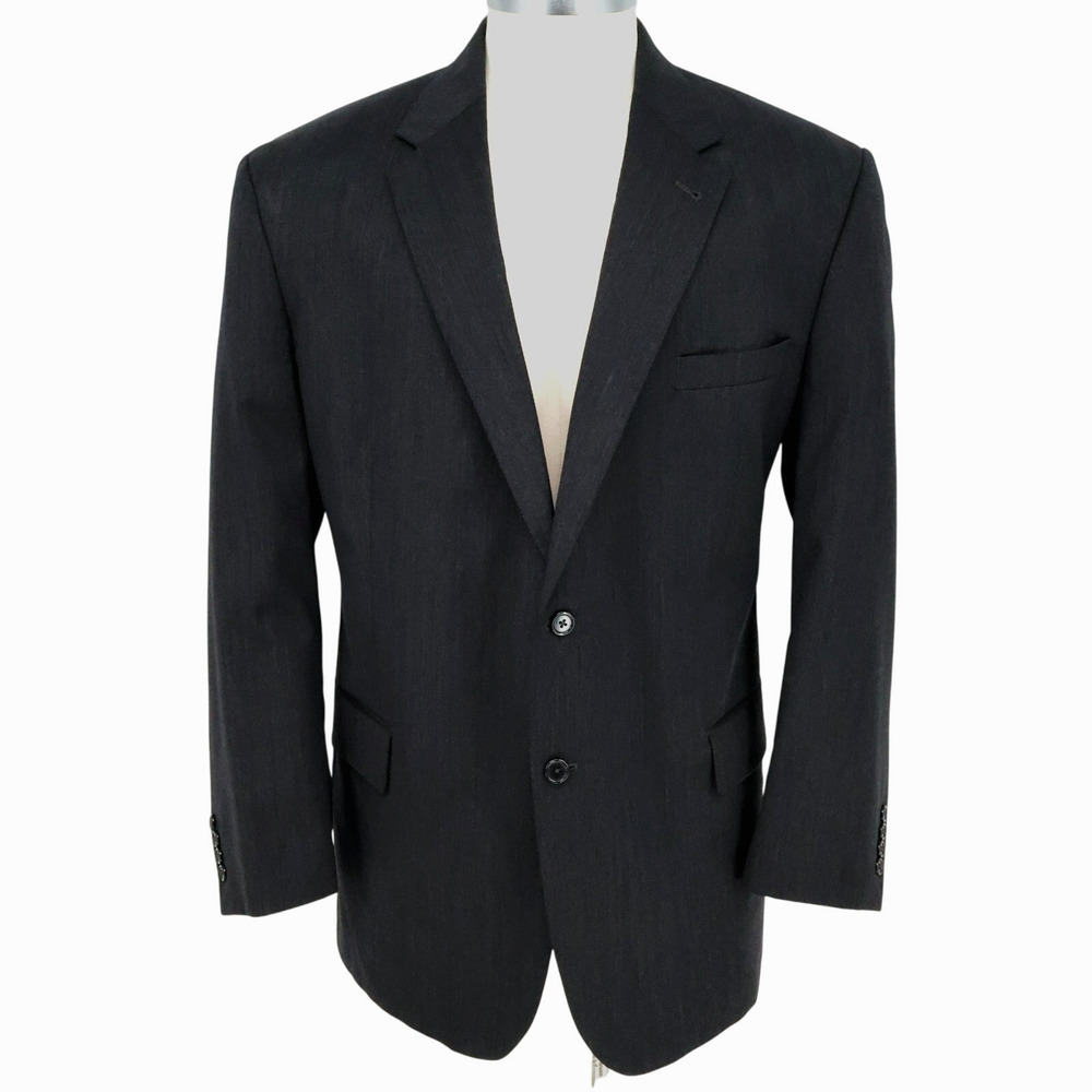 Jos A Bank Sport Coat Mens 48R Signature Charcoal Gray Wool Jacket Lined Career
